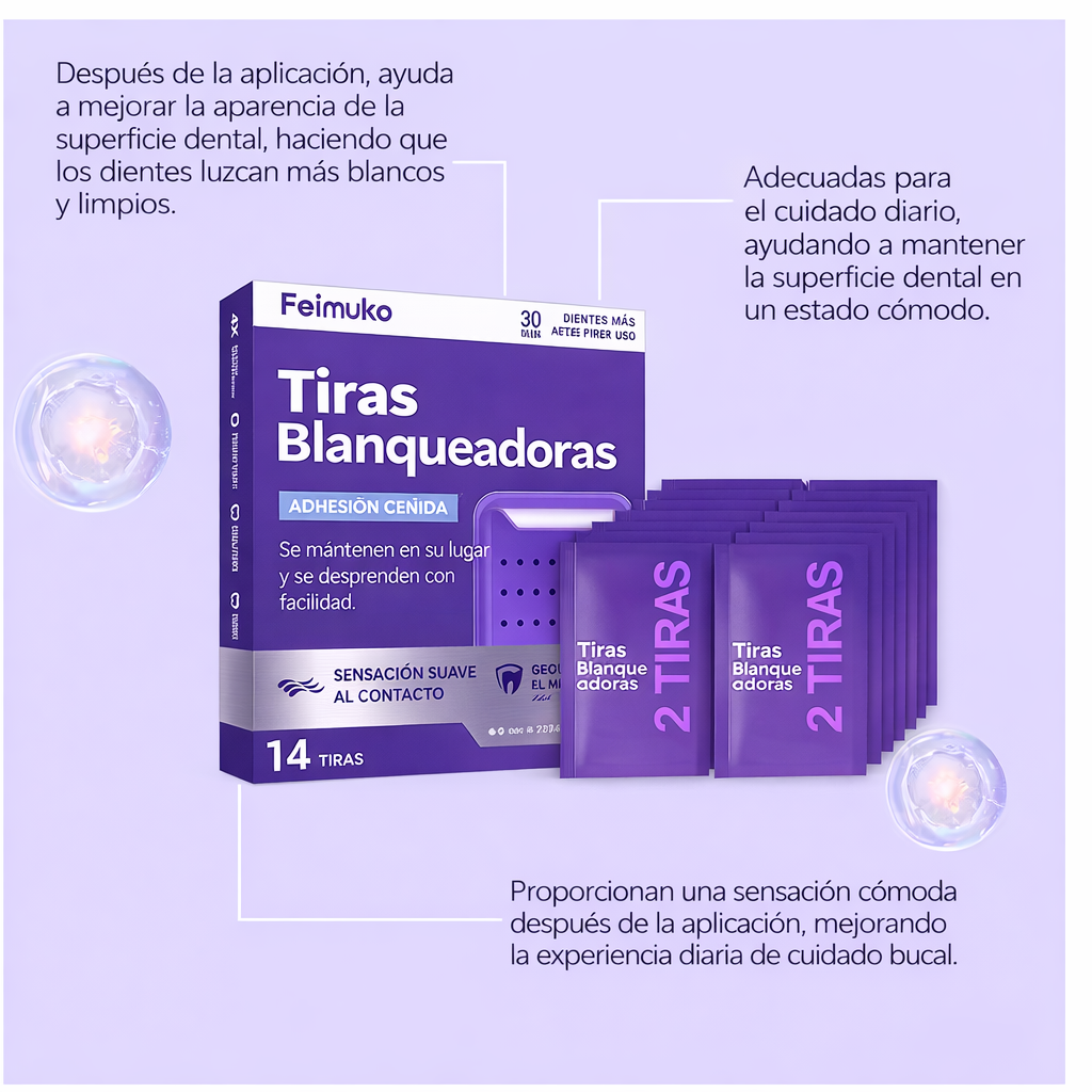 Tiras blanqueadoras Moradas