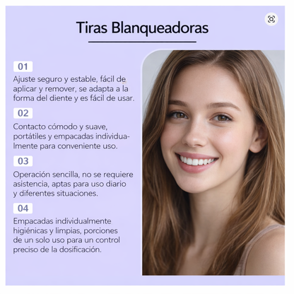 Tiras blanqueadoras Moradas